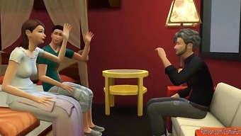 Teen Girl Gets Intimate With Her Step-Mom While Her Dad Watches