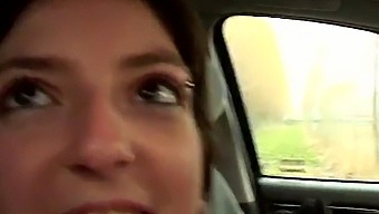 Motorway Parking Lot: A Man Receives A Blowjob
