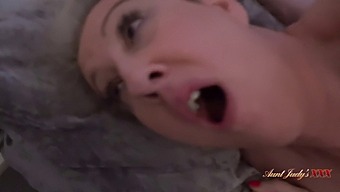 Mature Blonde Stepmom Gets Caught Masturbating By Horny Stepson