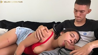Step-Sister'S Mouthful Of Cum After Rough Sex