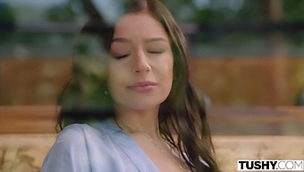 Stunning Brunette April'S Double Penetration Fantasy Comes To Life In Hardcore Threesome