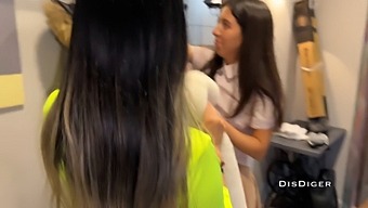 Three Stunning Women And A Friend Get Picked Up For A Wild Kitchen Table Orgy