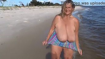 Curvy Mature In Swimsuit At The Beach