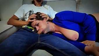 Clothed Stepmom Gets Her Face Fucked By Stepson!